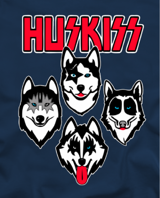 marškinėliai kiss huskiss